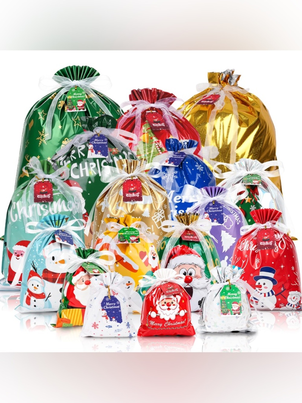 Festive Christmas Gift Bags Assortment - Multicolor